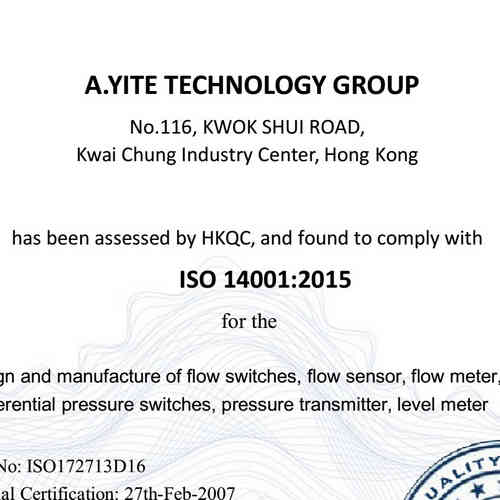 ISO14001 Certificate